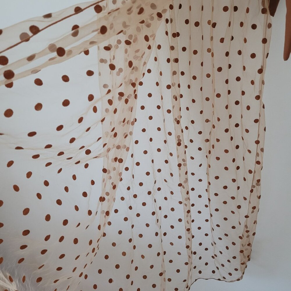 Polka-Dot Cover-Up Sheer Wrap Skirt-Large - Picture 5 of 7